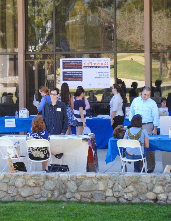 Students at a career fair